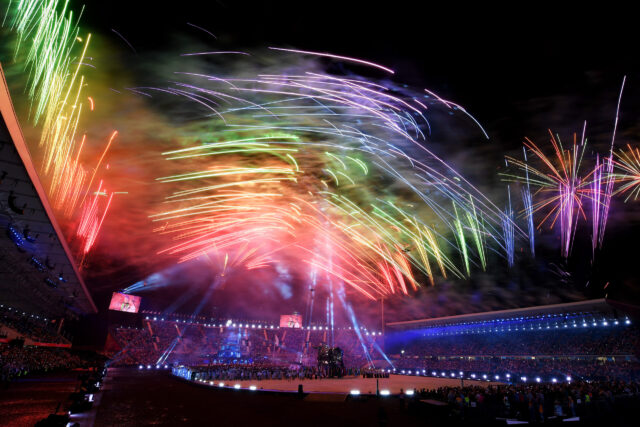 ceremony with firework display